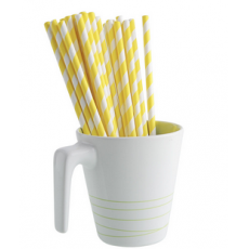 Paper Straws - Yellow Stripes x25